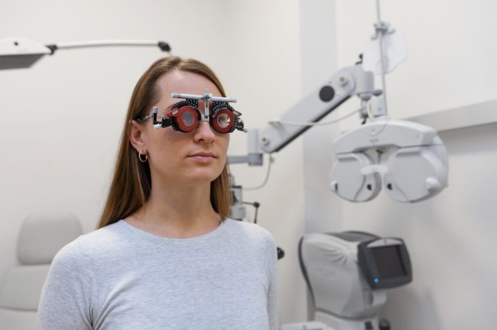 doctor testing patient eyesight 2