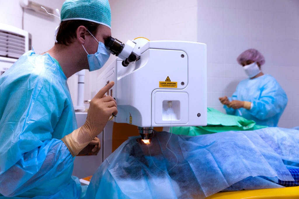 Surgeon performing LASIK Procedure