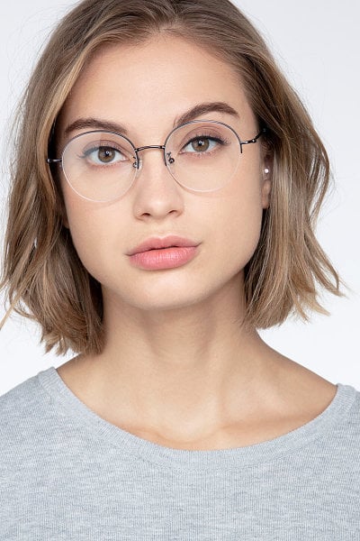 semi rimless heart shaped face