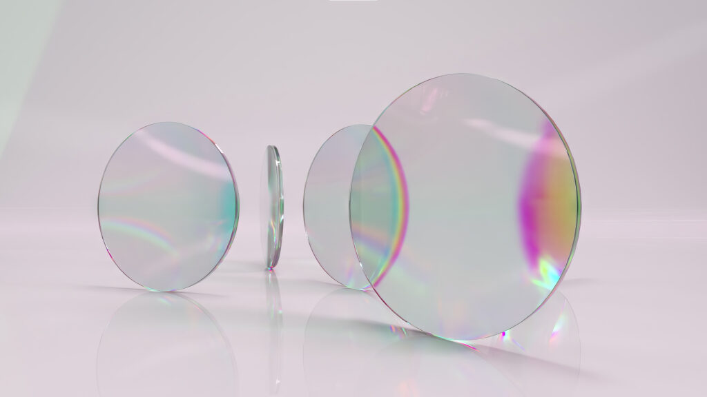 Transparent round lenses redirecting reflected light on prism